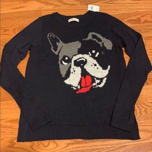 Abercrombie & Fitch French Bulldog Sweater NWT